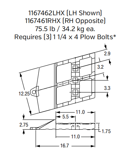 1167461RHX Bolt-On Right Hand End Segment for P&H 4100XPC / Bucyrus 495HR Mining Shovel