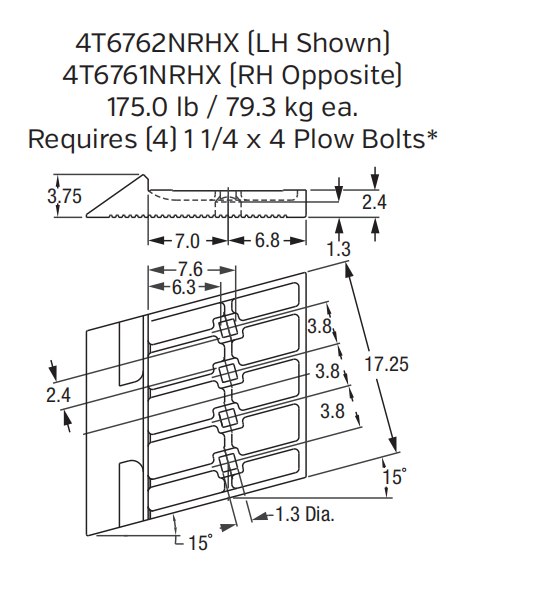 4T6761NRHX Bolt-On Half Arrow Segment for P&H 4100XPC / Bucyrus 495HR Mining Shovel