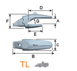 TL 840026 – Heavy Duty Excavator Twin-Lock / GET Component – For 100mm Lip Thickness