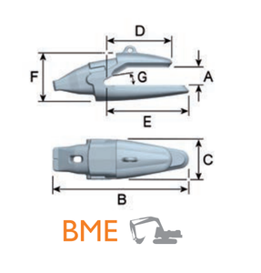BME 750012 – Heavy Duty Excavator Bucket Edge / GET Component – For 120mm Lip Thickness