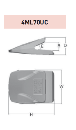 4ML70UC – Excavator GET Component / Bucket Tooth – For 70 Ton Excavators (UC Type)