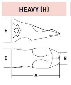 MC35H1 – Excavator GET Component / Bucket Tooth – For 35-50 Ton Excavators