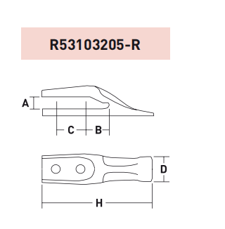 R53103205-R – Lock / Retention Component / Pin – For Excavator GET System