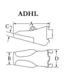 65SV2ADHL Abrasion Penetration Long NCL Bit For Komatsu PC200-300 / Caterpillar 320-330 / Hitachi ZX200-300 Medium-Large Excavators