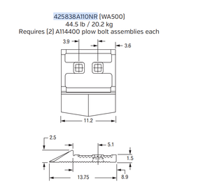 425838A110NR Bolt-On Segment for Komatsu WA500 Wheel Loader
