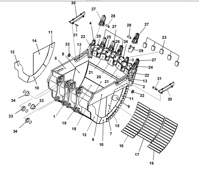 775-934-R411 Komatsu PC2000 PC2000-8 14M³ ROCK BUCKET 