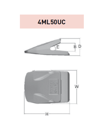 4ML50UC – Excavator GET Component / Bucket Tooth – For 50 Ton Excavators (UC Type)