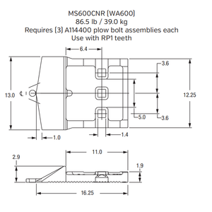 MS600CNR Bolt-On Segment for Komatsu WA600 Wheel Loader