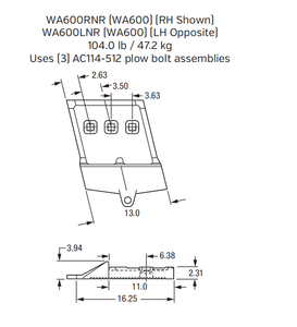 WA600LNR Bolt-On Left Hand End Segment for Komatsu WA600 Wheel Loader