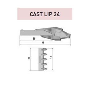 1MG8CL24 – Cast Lip / GET Component – For Excavator Bucket