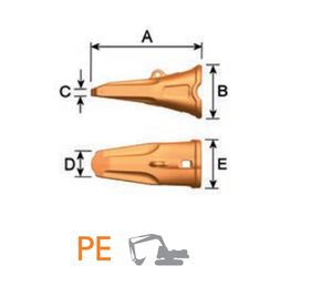 PE 740120 – Heavy Duty Excavator GET Component / Bucket Tooth – For 60-90 Ton Excavators