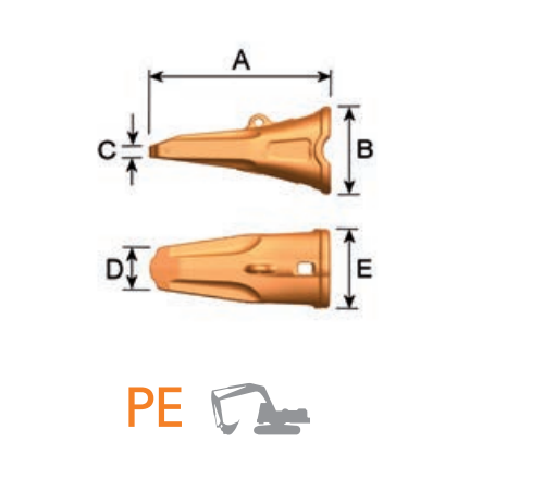 PE 750120 – Heavy Duty Excavator GET Component / Bucket Tooth – For 70-100 Ton Excavators