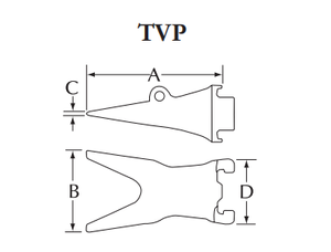 65SV2TVP Twin Pick CL Bit For Komatsu PC200-300 / Caterpillar 320-330 / Hitachi ZX200-300 Medium-Large Excavators