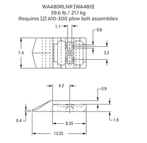 WA480RLNR Bolt-On End Segment for Komatsu WA480 Wheel Loader
