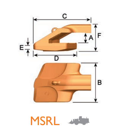 MSRL 800409 – Corner GET Component / Shroud – For Large Mining Excavators (100+ ton Class)