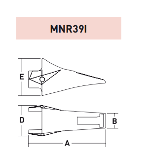 MNR39I – Excavator GET Component / Bucket Tooth – For 39-50 Ton Excavators