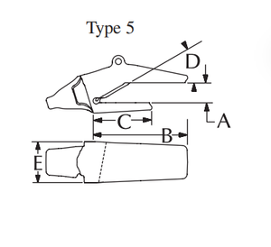5838LW-65SV2 Weld-on Adapter (Spade) for Komatsu PC200-300 / Caterpillar 320-330 / Hitachi ZX200-300 Medium-Large Excavators
