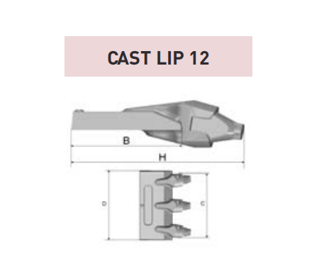 1MG8CL12 – Cast Lip / GET Component – For Excavator Bucket