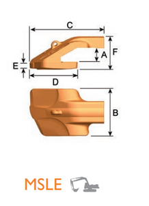 MSLE 700411 – Corner GET Component / Shroud – For Large Mining Excavators (100+ ton Class)