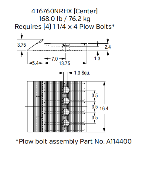 4T6760NRHX Bolt-On Center Segment for P&H 4100XPC / Bucyrus 495HR Mining Shovel