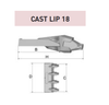 1MG8CL18 – Cast Lip / GET Component – For Excavator Bucket
