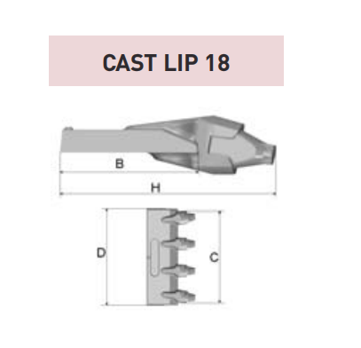 1MG8CL18 – Cast Lip / GET Component – For Excavator Bucket